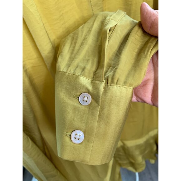 Banana Republic Long Sleeve Tiered Dress Mini Gold Sz 4 Drop Waist NWT $128 6930 - Picture 4 of 16